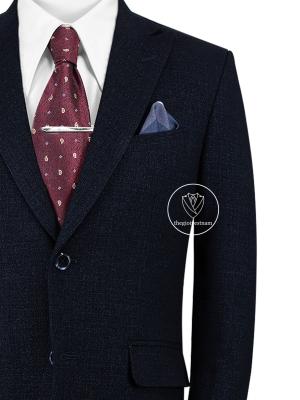 Bộ Suit Xanh Gân Vengoc Classic Fit TGS361